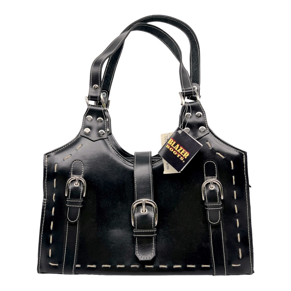 Blazer Boots Leather Handbag with hand stitching details